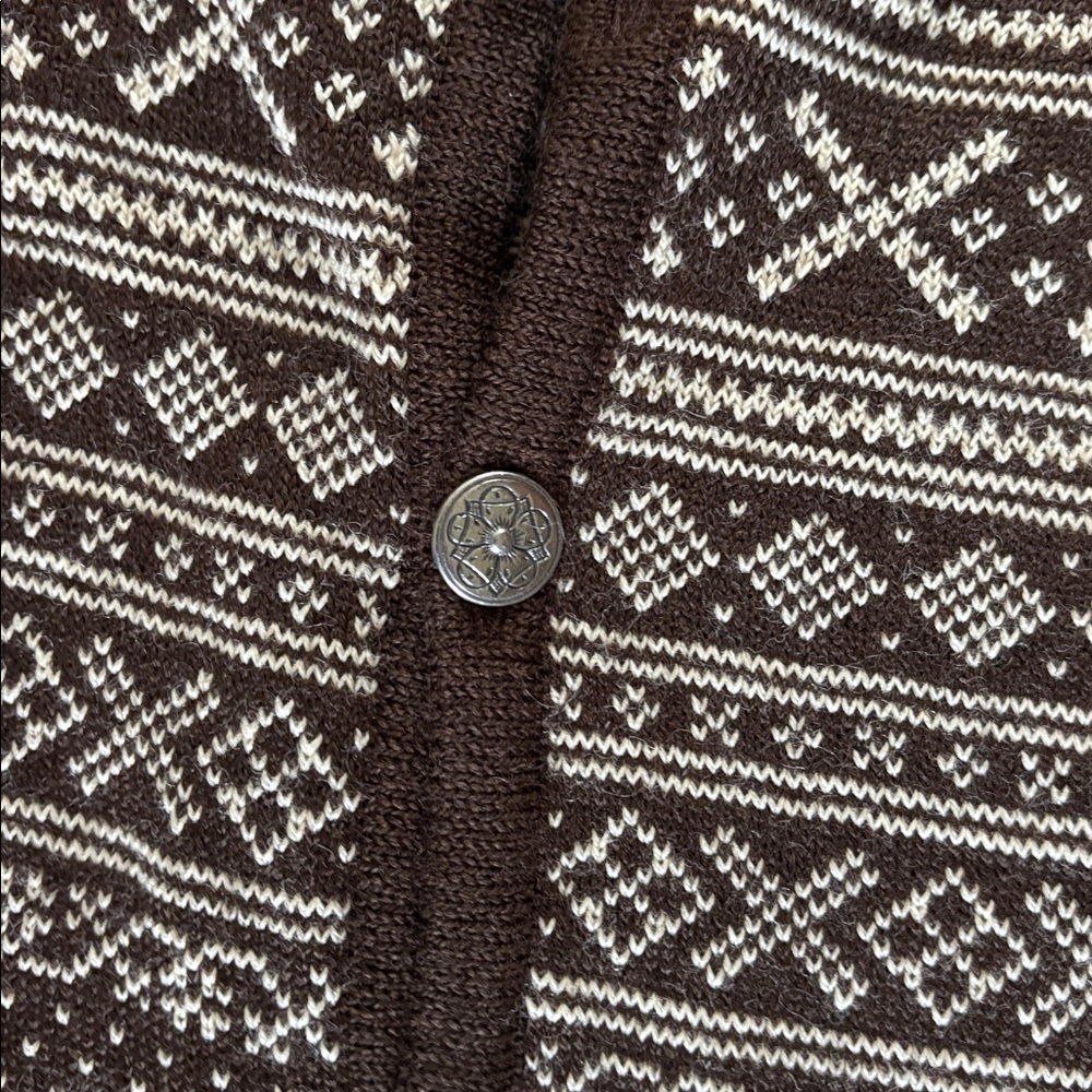 Dale of Norway Brown and Cream Patterned Cardigan - Picture 4 of 8
